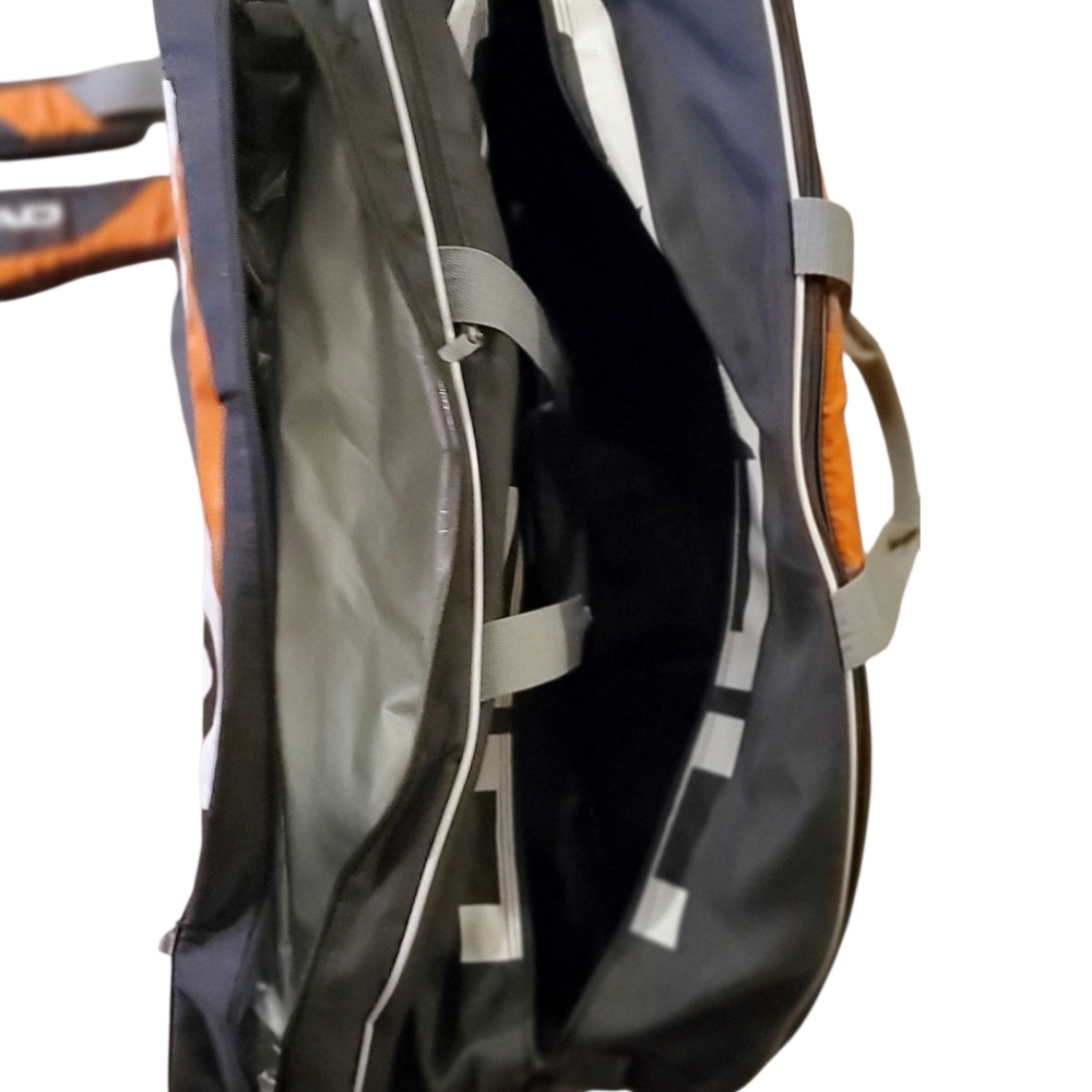 HEAD Tennis Duffel Large Bag Team Climate Control Double Strap Orange White Gray - Picture 6 of 16